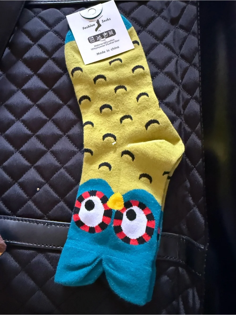 3 Kawaii Owl Socks Set Bold Animal Patterns Sz 9-11 Cotton Cartoon Style New